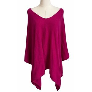 Cozee 100% Cashmere Poncho Sweater Womens One Size Raspberry Pink Lagenlook Lux